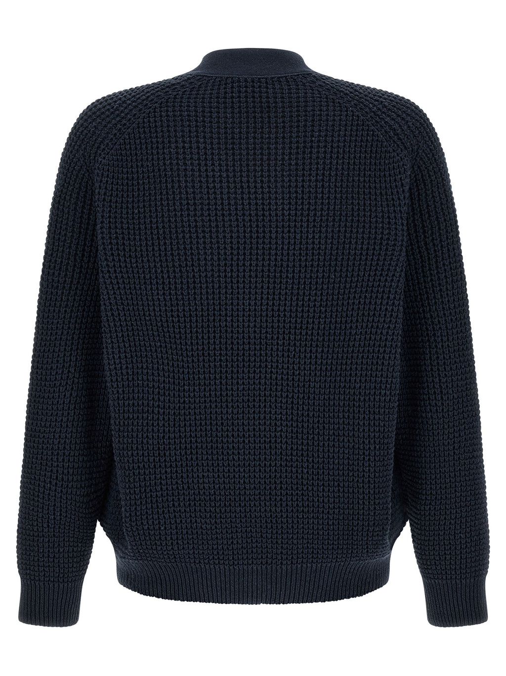 Navy Honeycomb Cotton Cardigan