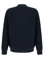 Navy Honeycomb Cotton Cardigan