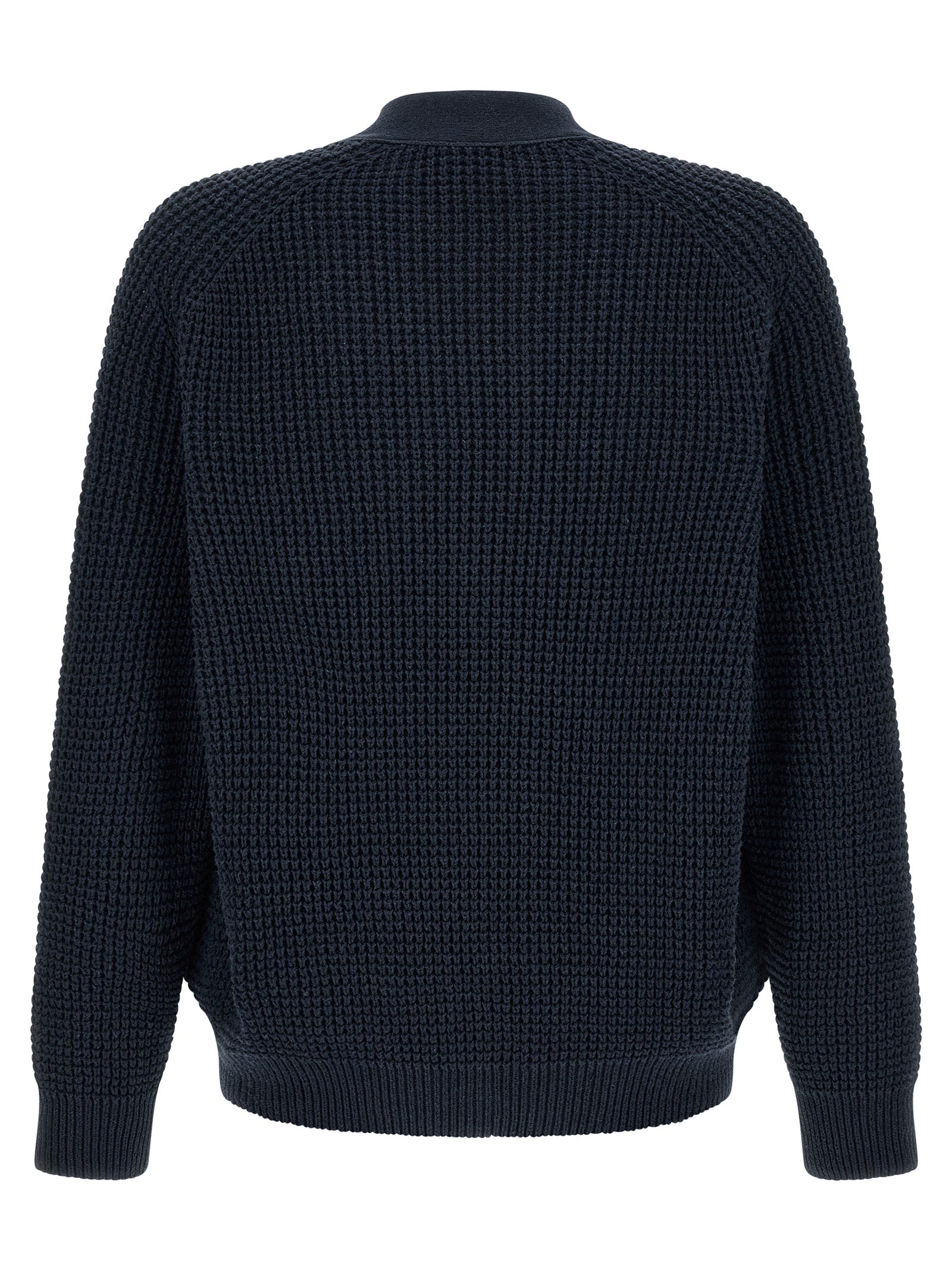 Navy Honeycomb Cotton Cardigan
