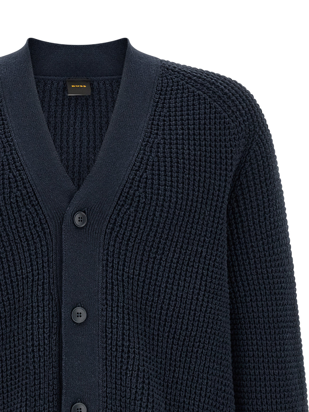 Navy Honeycomb Cotton Cardigan