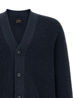 Navy Honeycomb Cotton Cardigan
