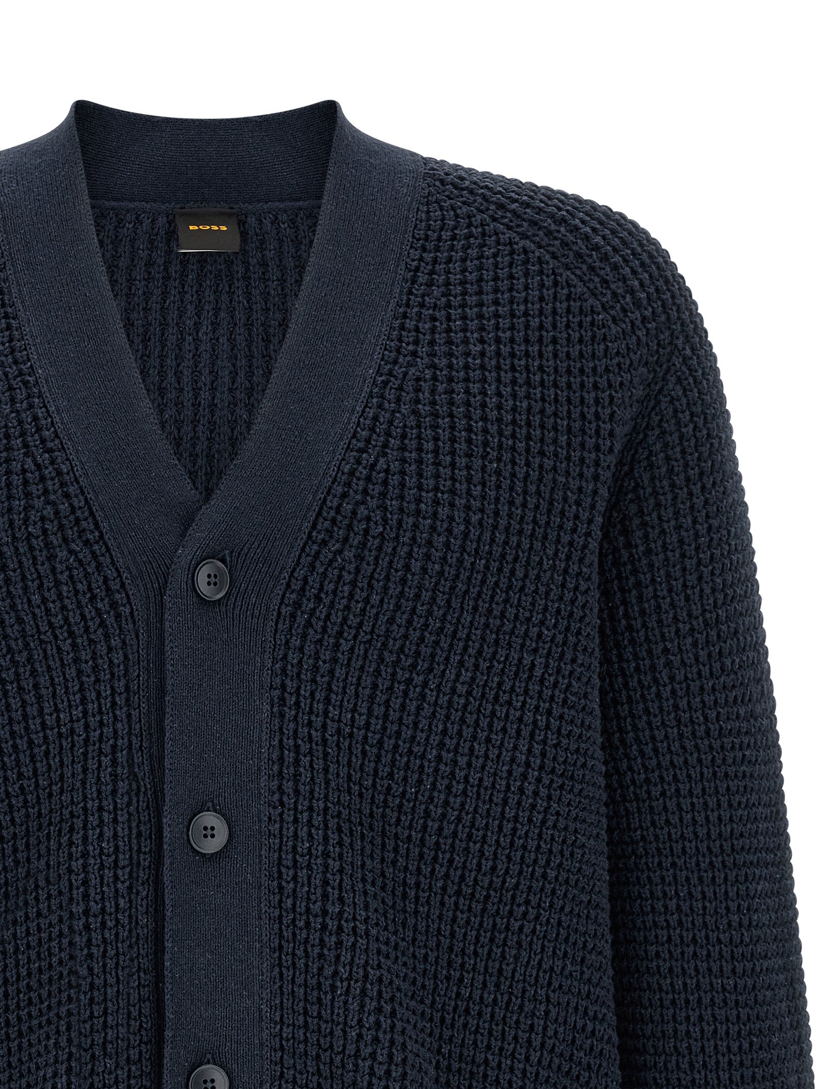 Navy Honeycomb Cotton Cardigan