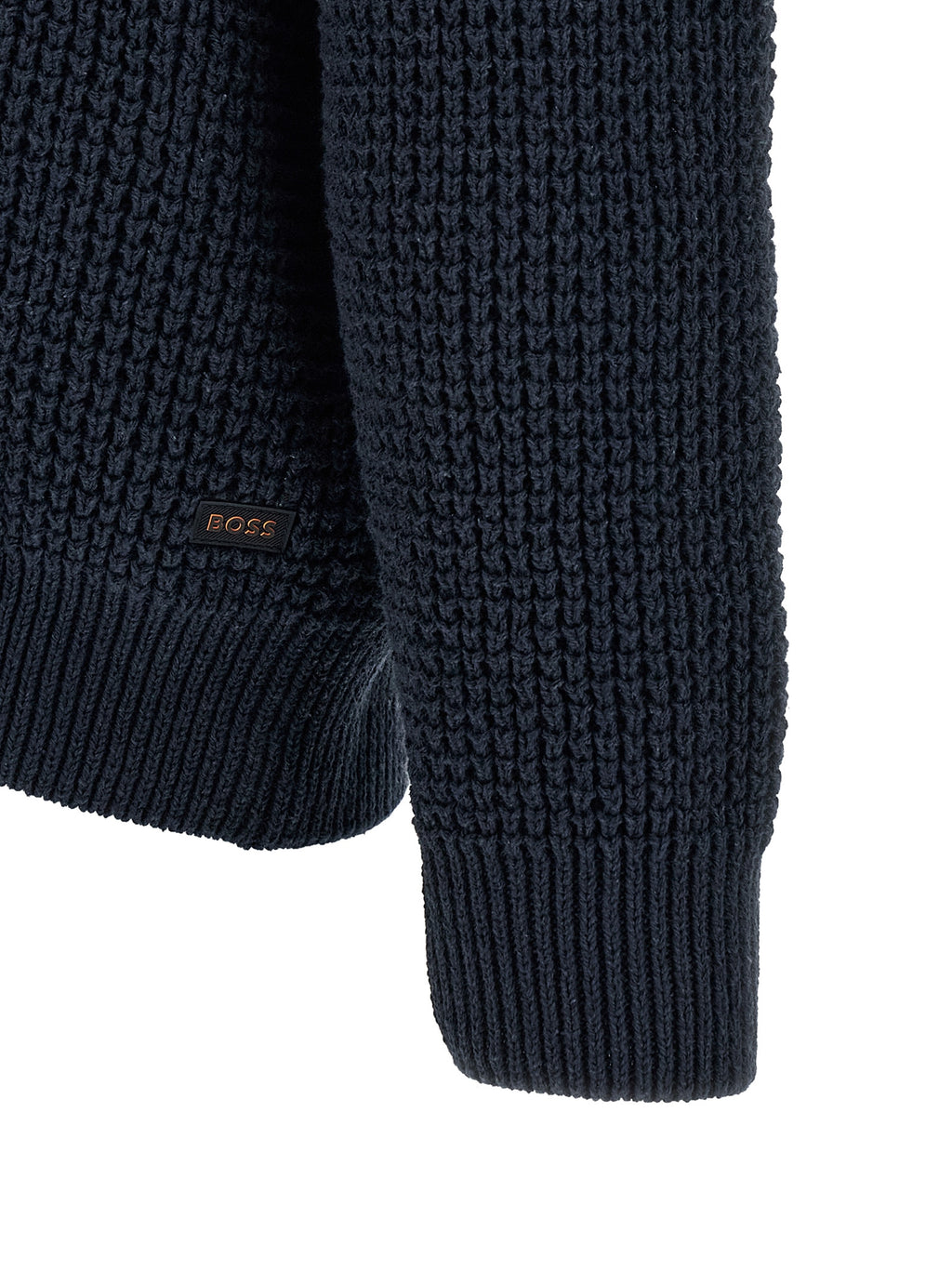 Navy Honeycomb Cotton Cardigan
