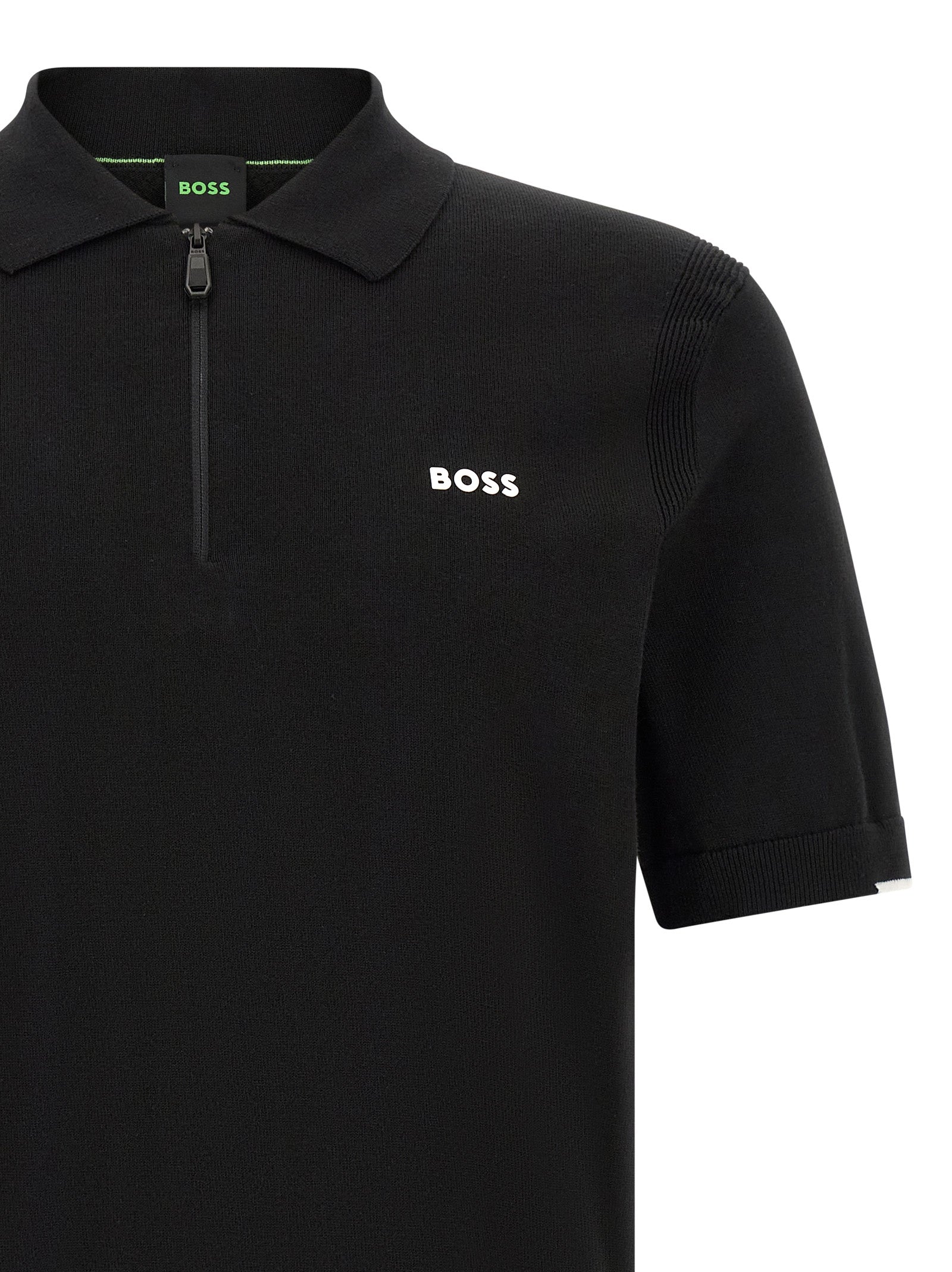 Black Cotton Ever‑X Polo Shirt