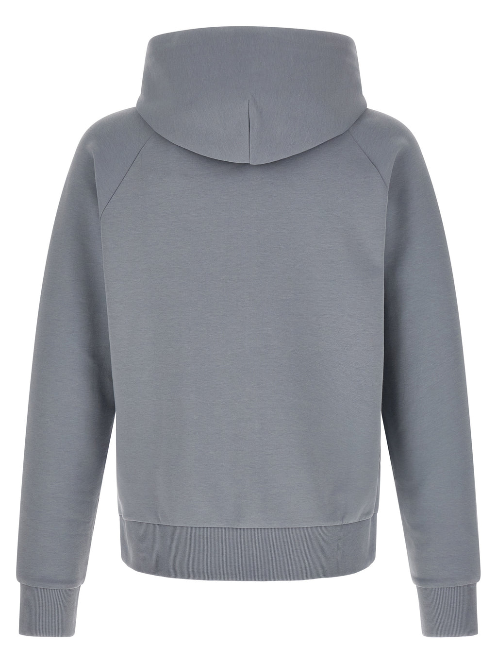 Gray Cotton-Blend Hooded Zip Sweatshirt