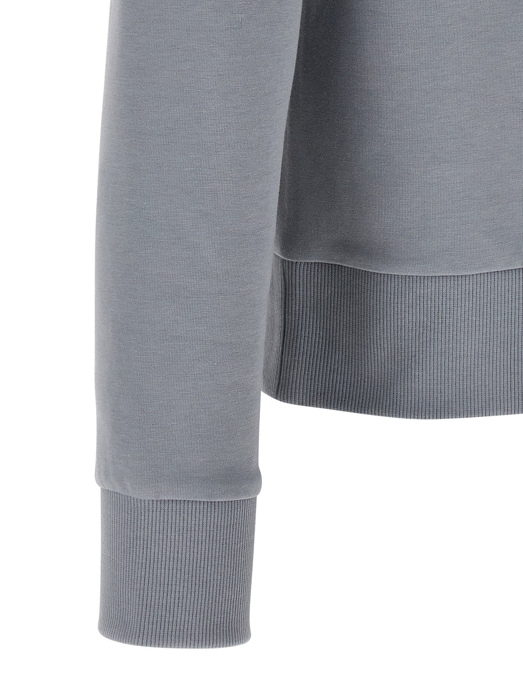 Gray Cotton-Blend Hooded Zip Sweatshirt