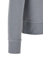 Gray Cotton-Blend Hooded Zip Sweatshirt