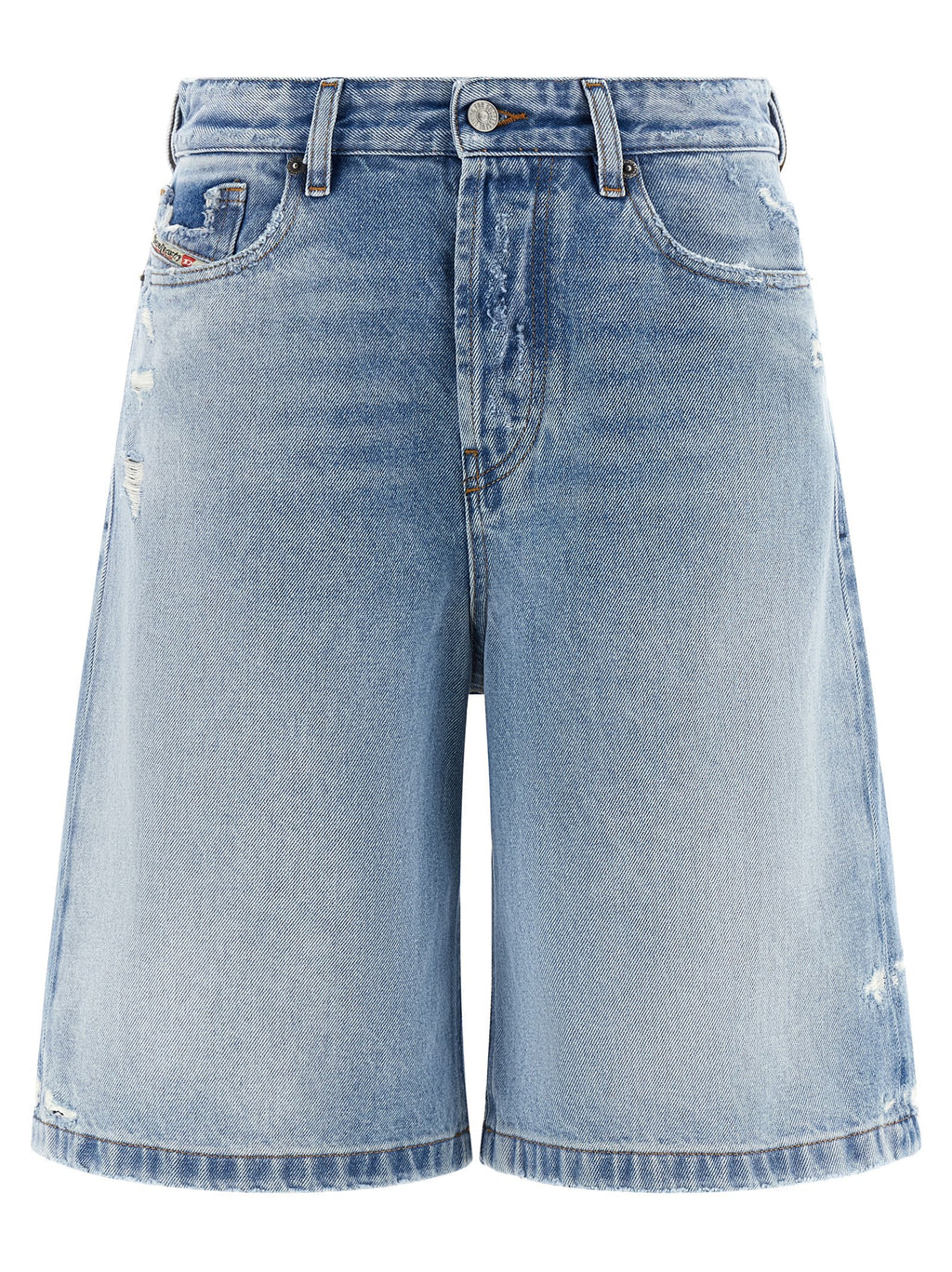 Light Blue Cotton De‑Sire‑Short Bermuda Shorts