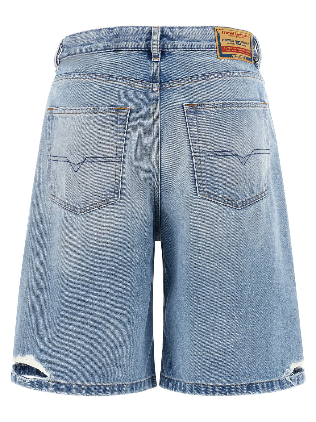 Light Blue Cotton De‑Sire‑Short Bermuda Shorts