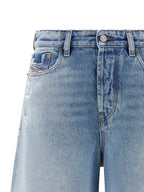 Light Blue Cotton De‑Sire‑Short Bermuda Shorts