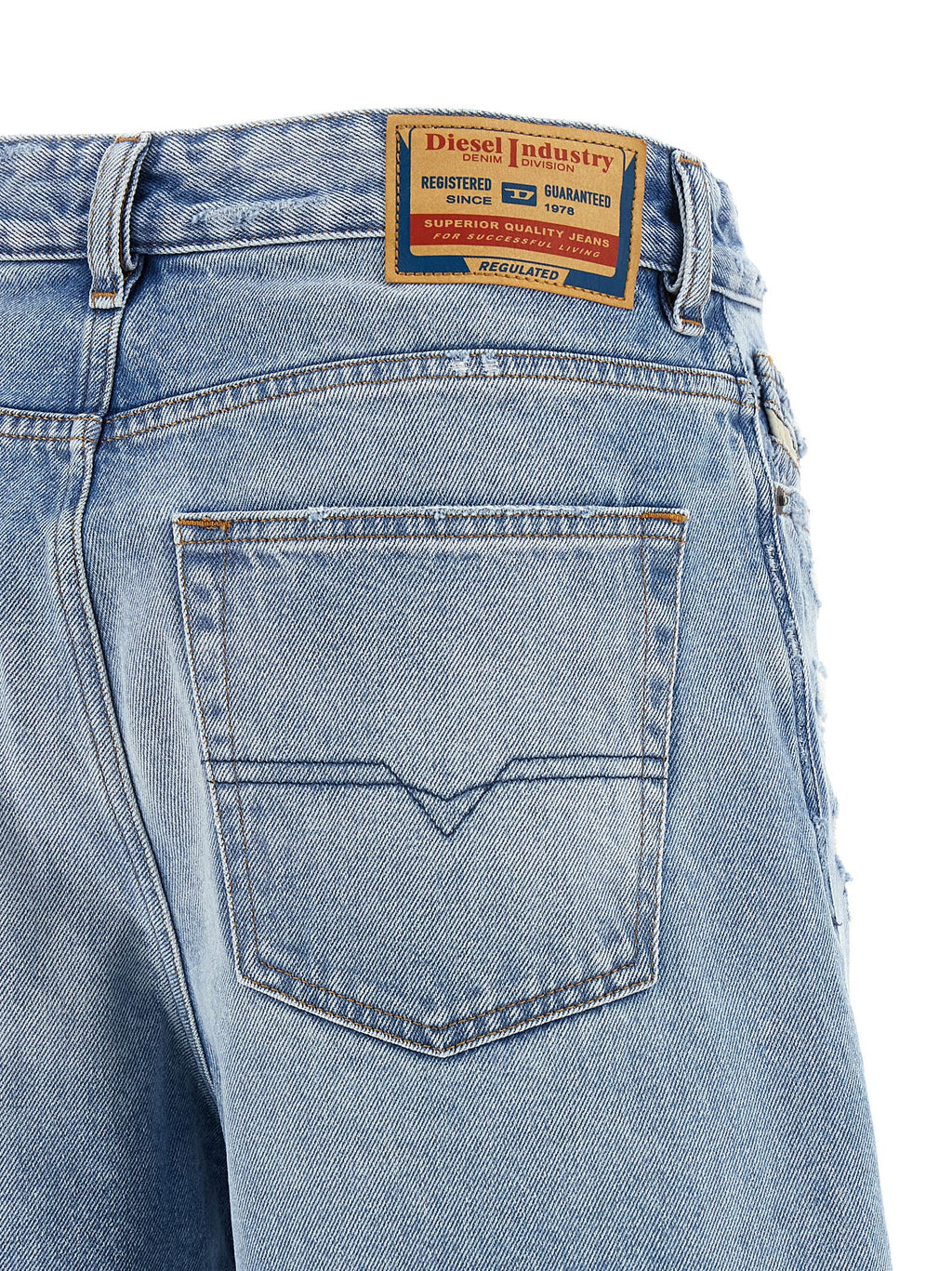 Light Blue Cotton De‑Sire‑Short Bermuda Shorts
