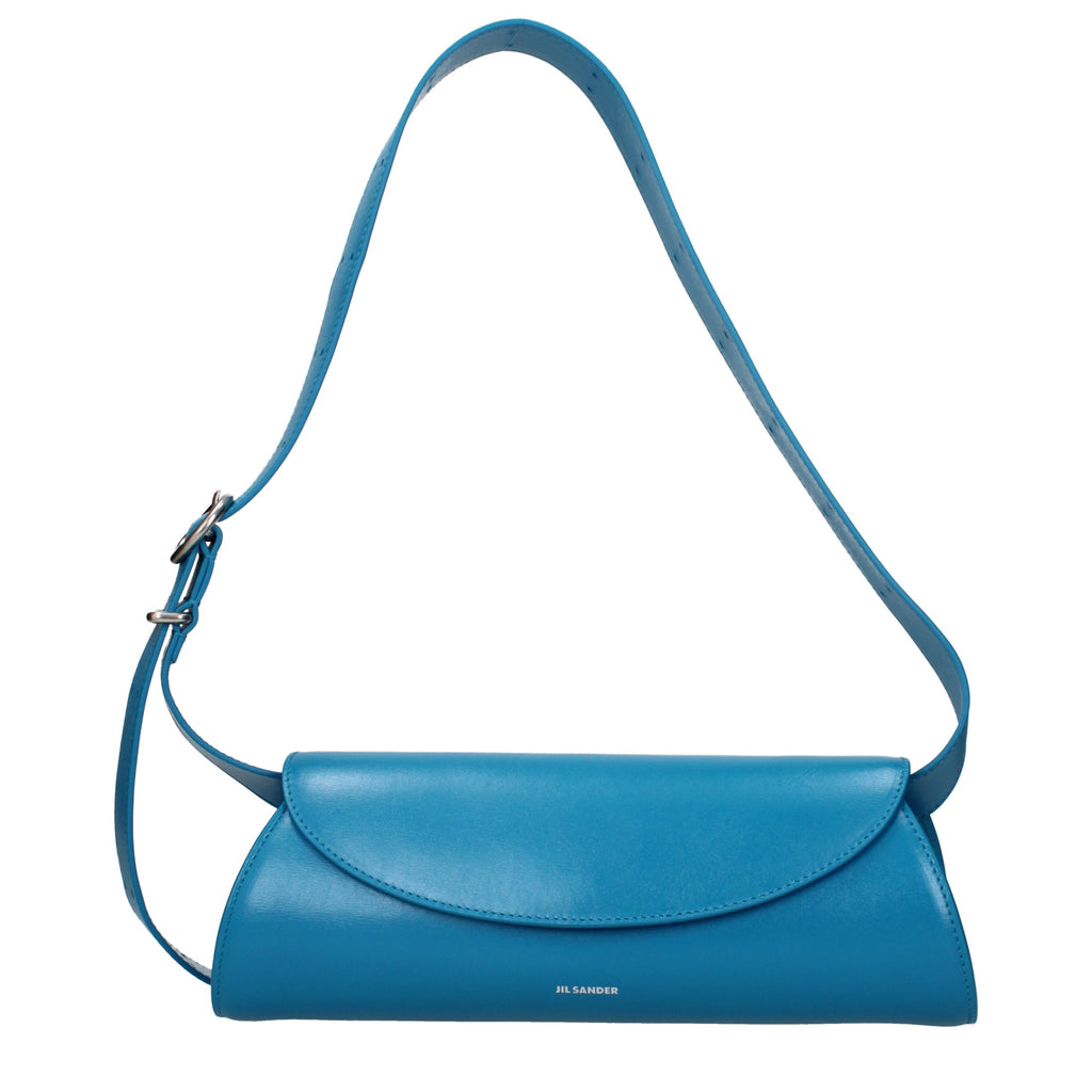 Blue Leather Crossbody