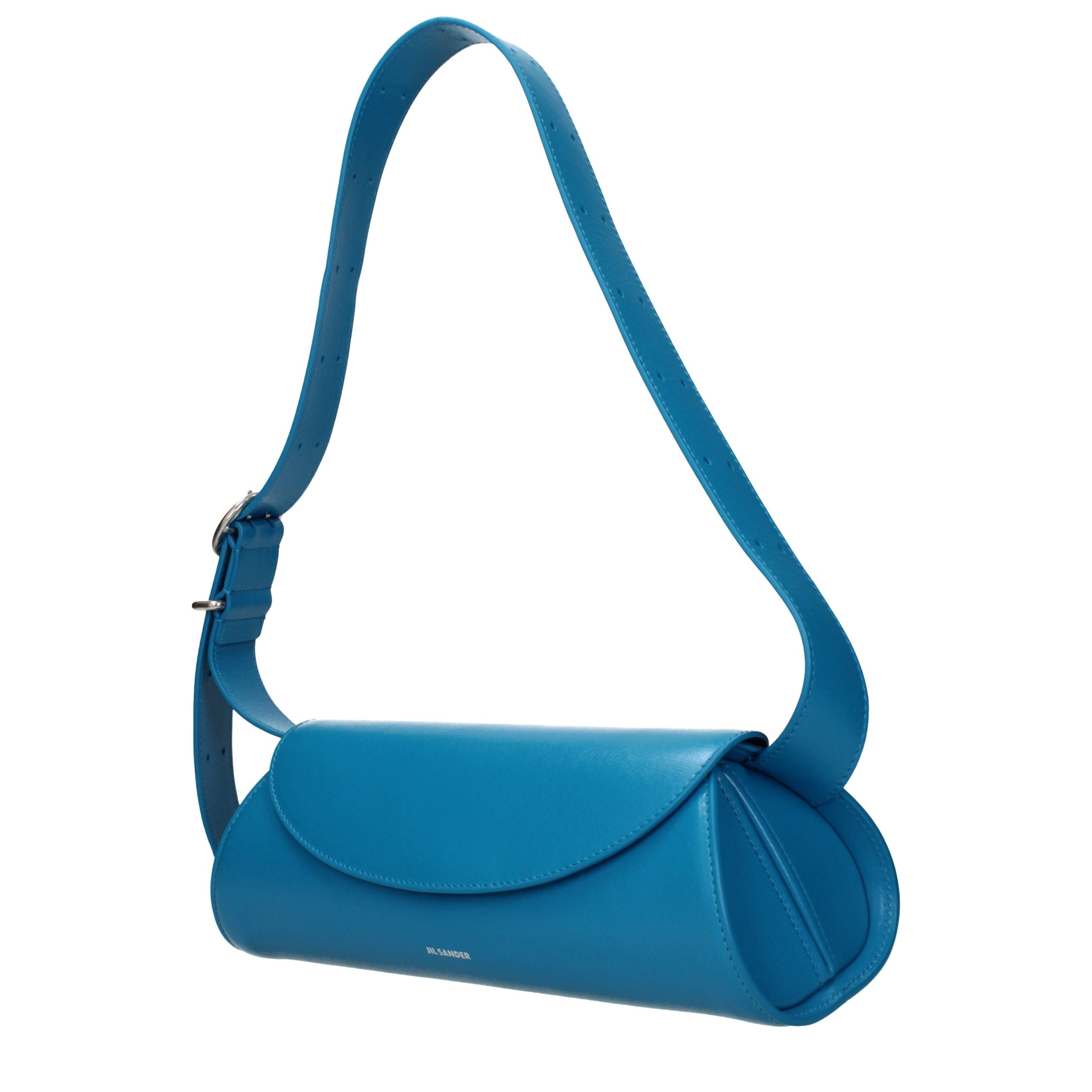 Blue Leather Crossbody