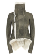 Gray Lamb Fur Leather Jacket