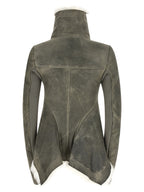 Gray Lamb Fur Leather Jacket