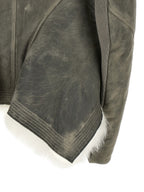 Gray Lamb Fur Leather Jacket