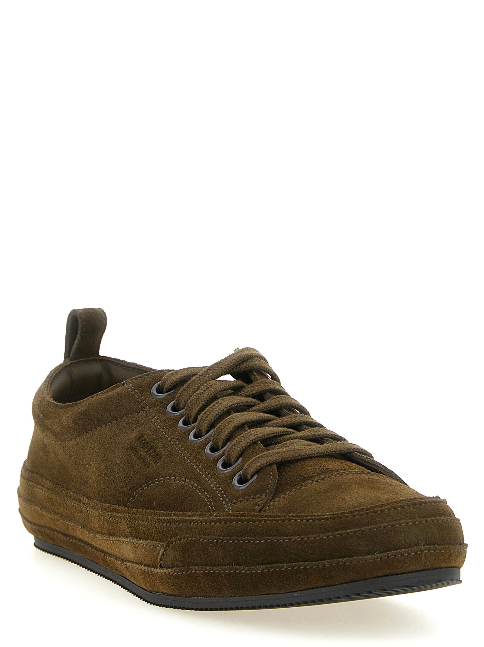 Olive Green Leather Archer Sneakers