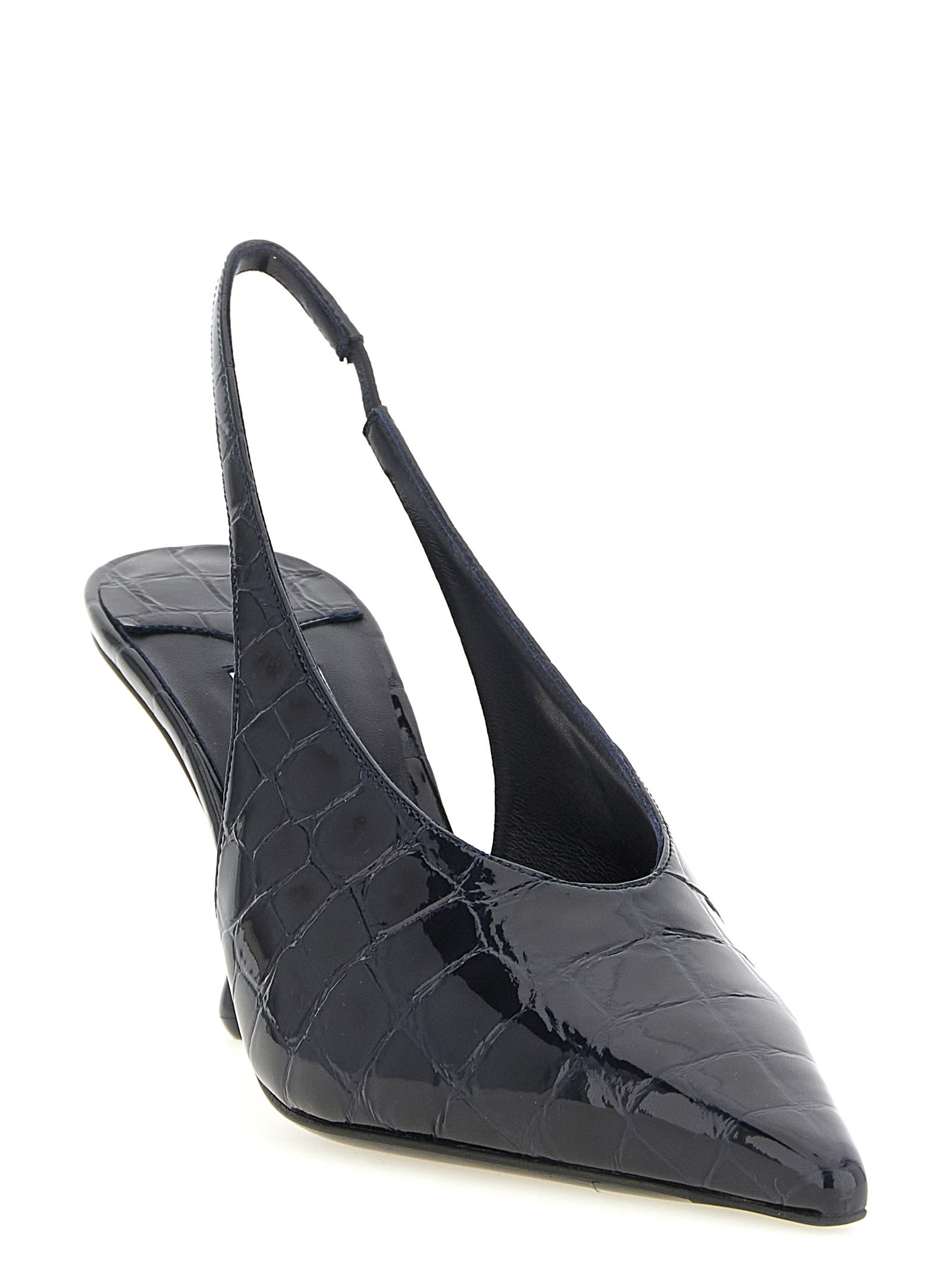 Blue Patent Leather Isa Slingbacks