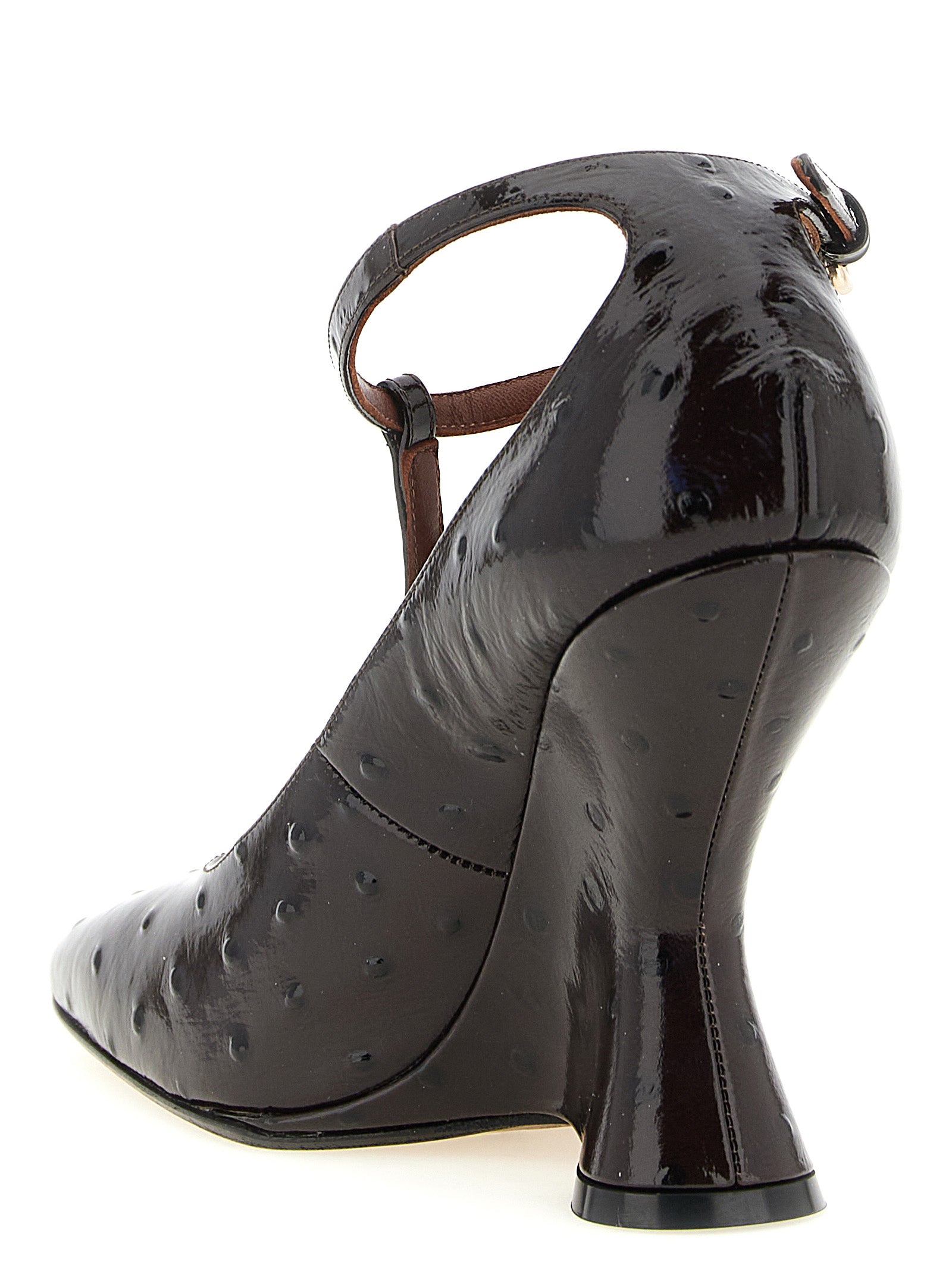 Bordeaux Calfskin Wedge Sandals