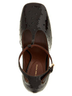 Bordeaux Calfskin Wedge Sandals