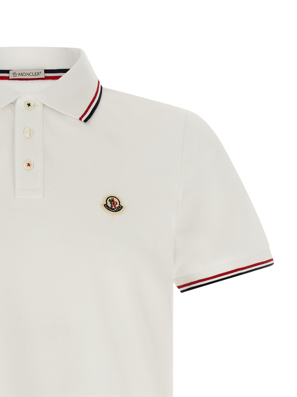 White Cotton Piqué Polo