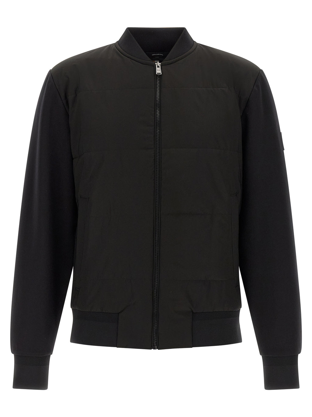 Black Cotton Bomber Sweatshirt