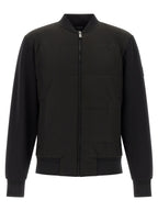 Black Cotton Bomber Sweatshirt