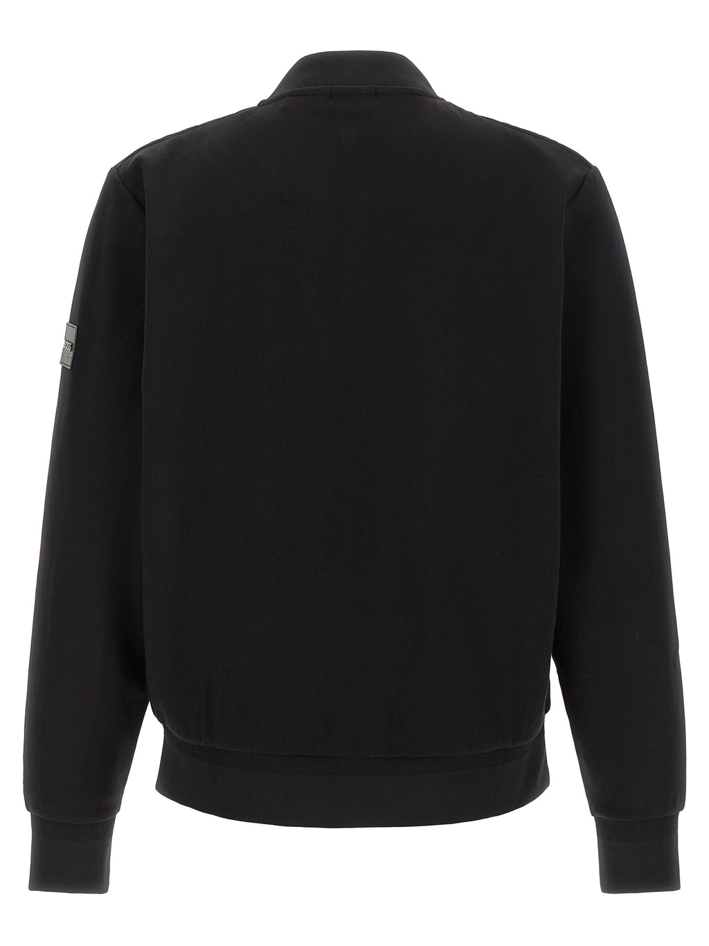 Black Cotton Bomber Sweatshirt