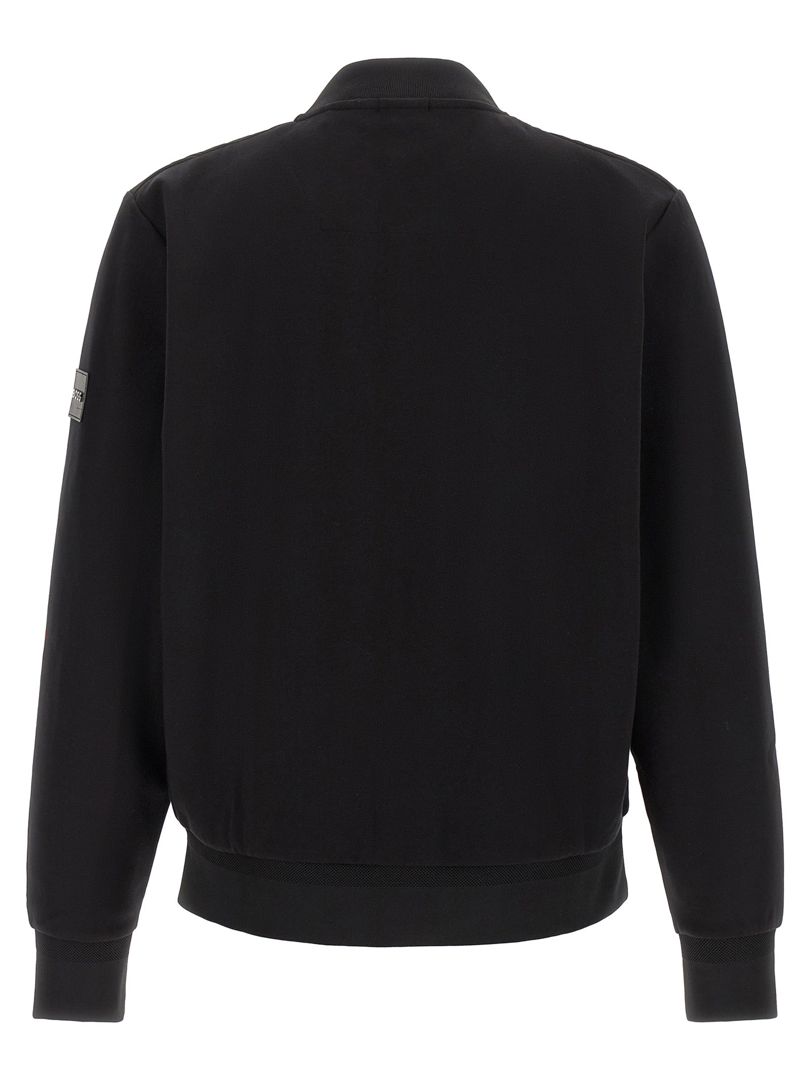 Black Cotton Bomber Sweatshirt