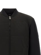 Black Cotton Bomber Sweatshirt