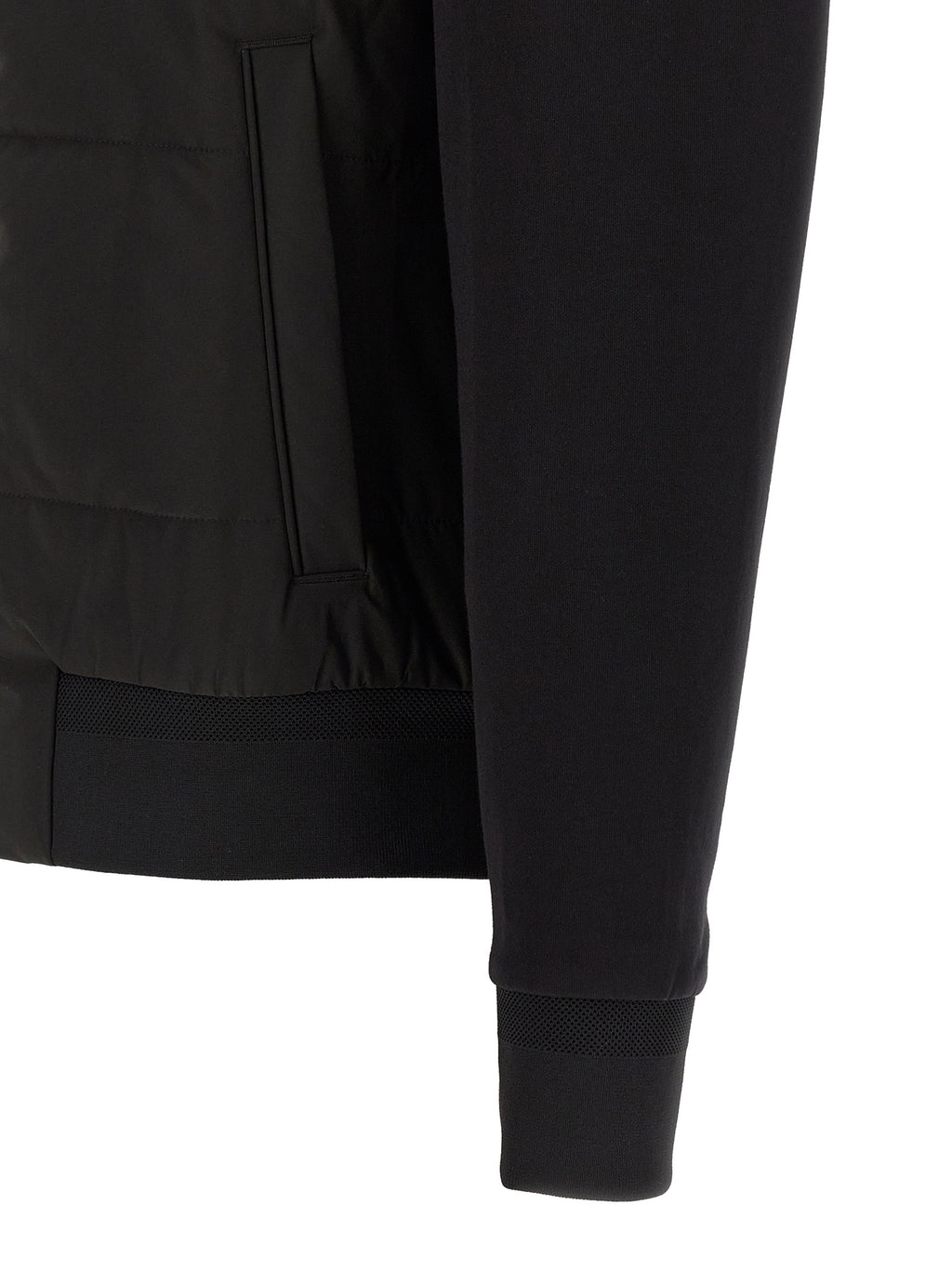Black Cotton Bomber Sweatshirt