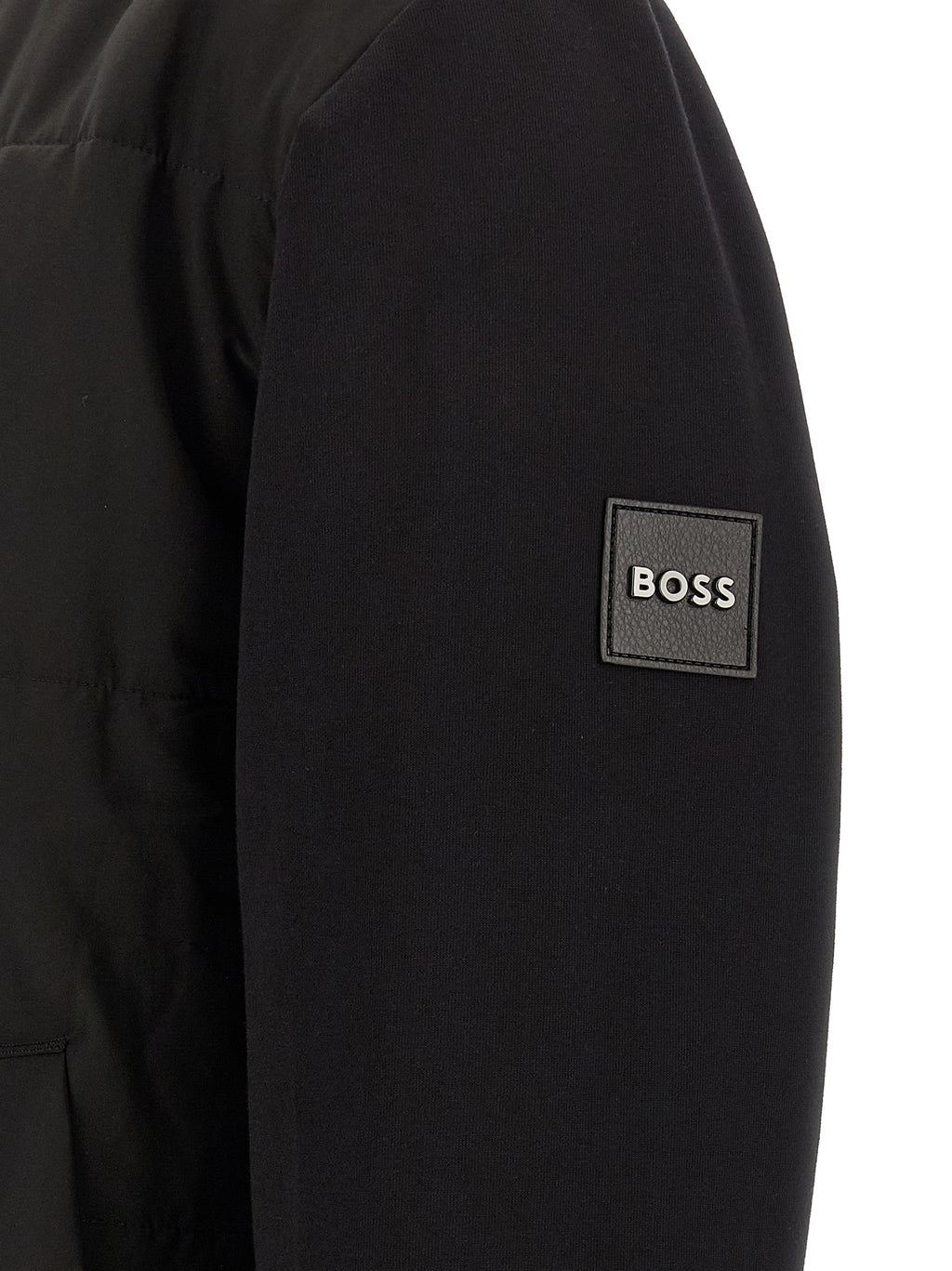 Black Cotton Bomber Sweatshirt
