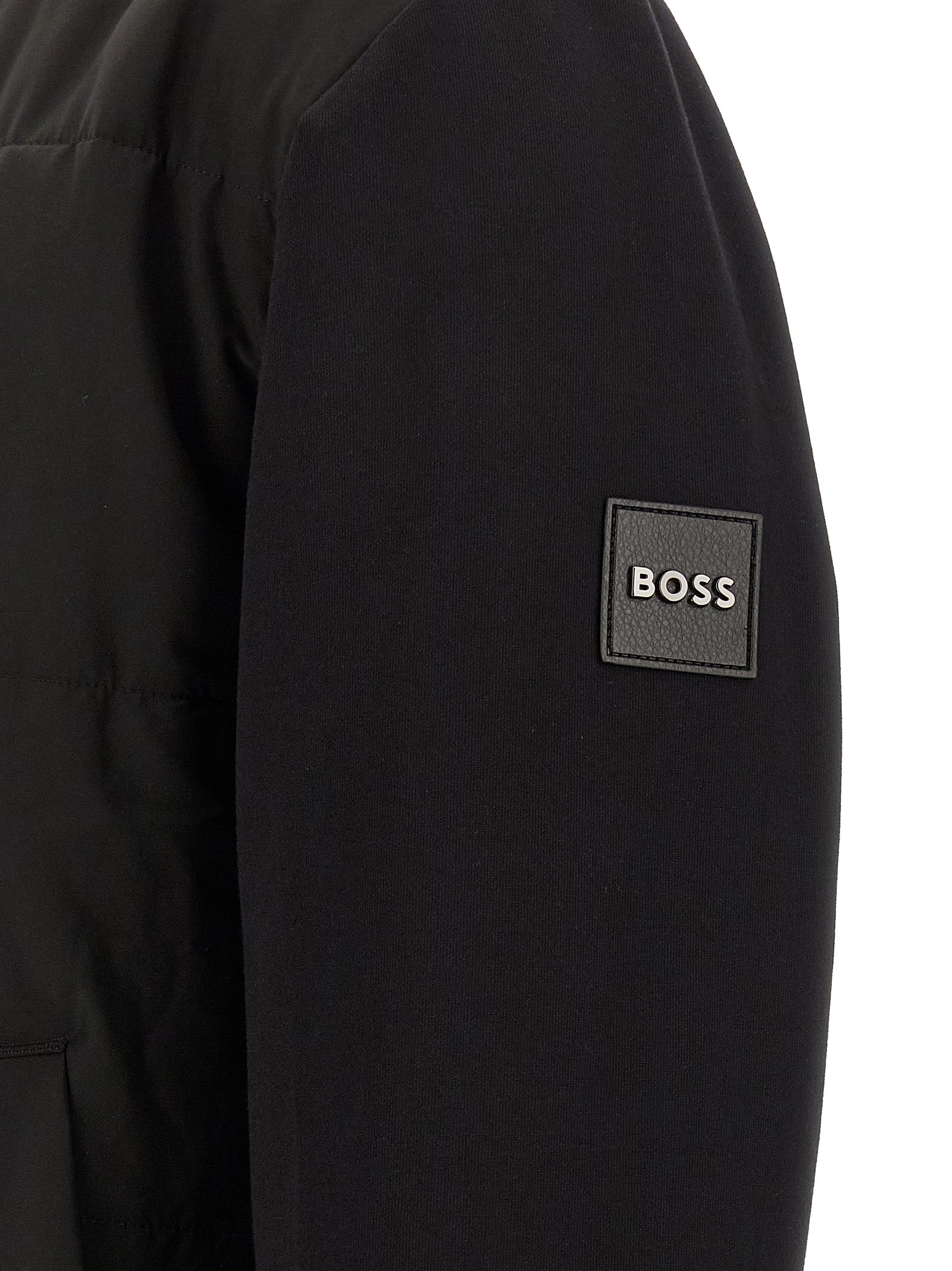 Black Cotton Bomber Sweatshirt