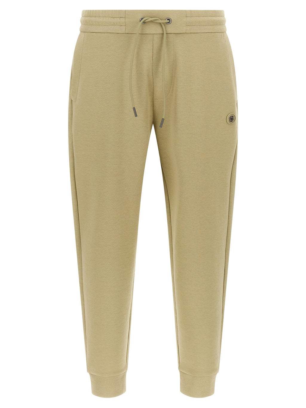 Beige Stretch Cotton Joggers