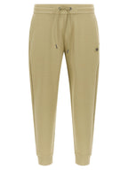Beige Stretch Cotton Joggers
