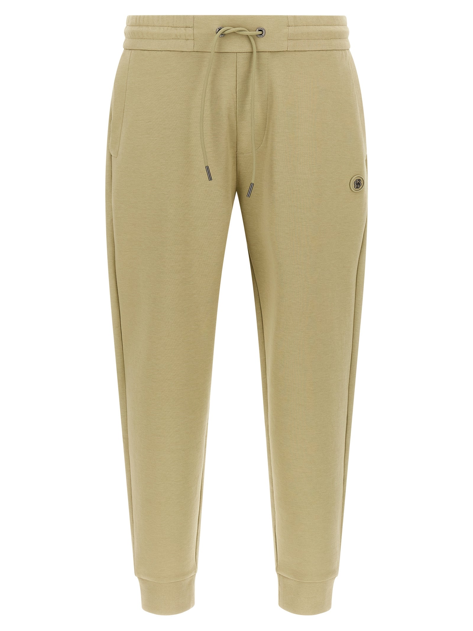 Beige Stretch Cotton Joggers