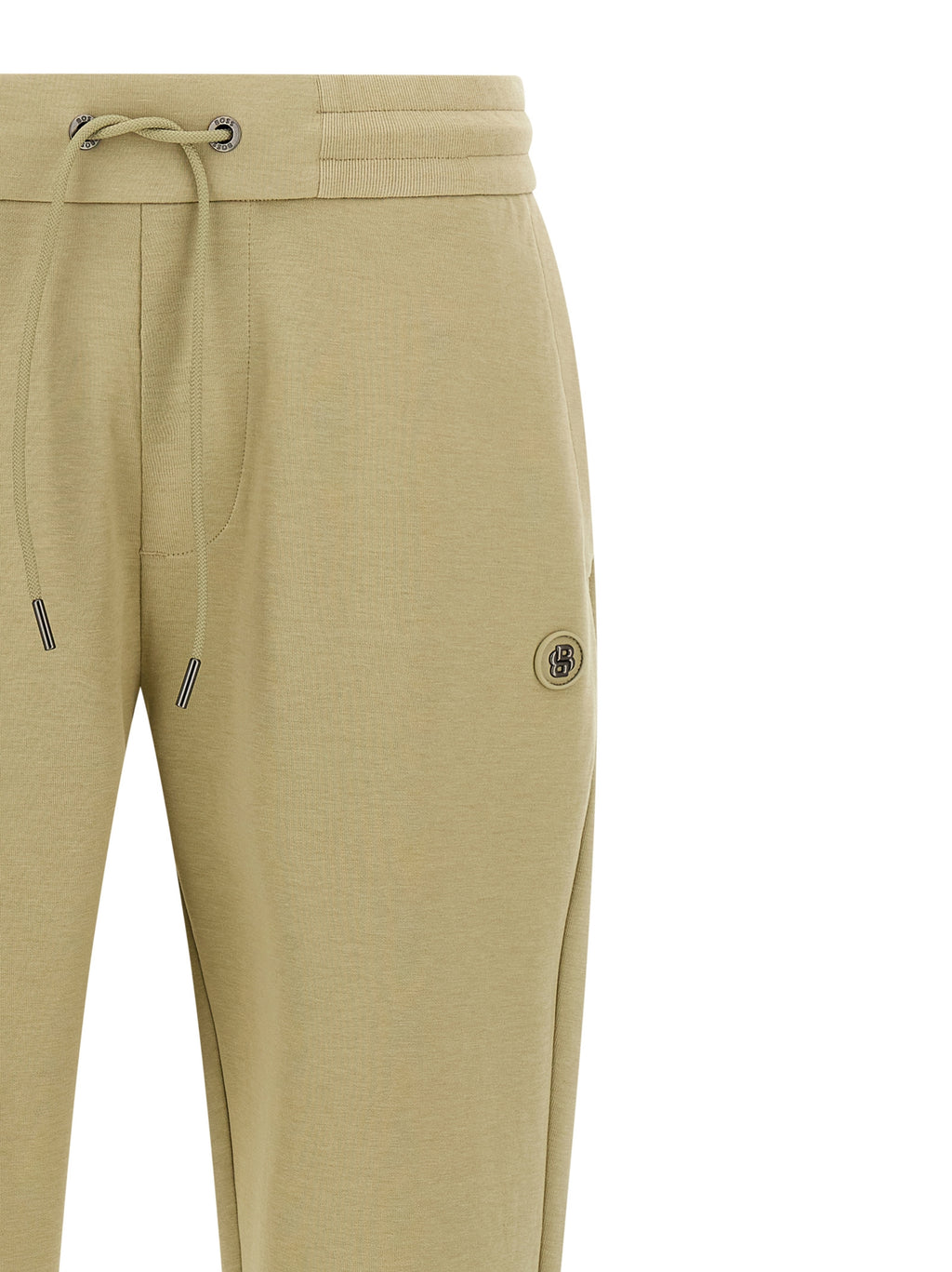 Beige Stretch Cotton Joggers