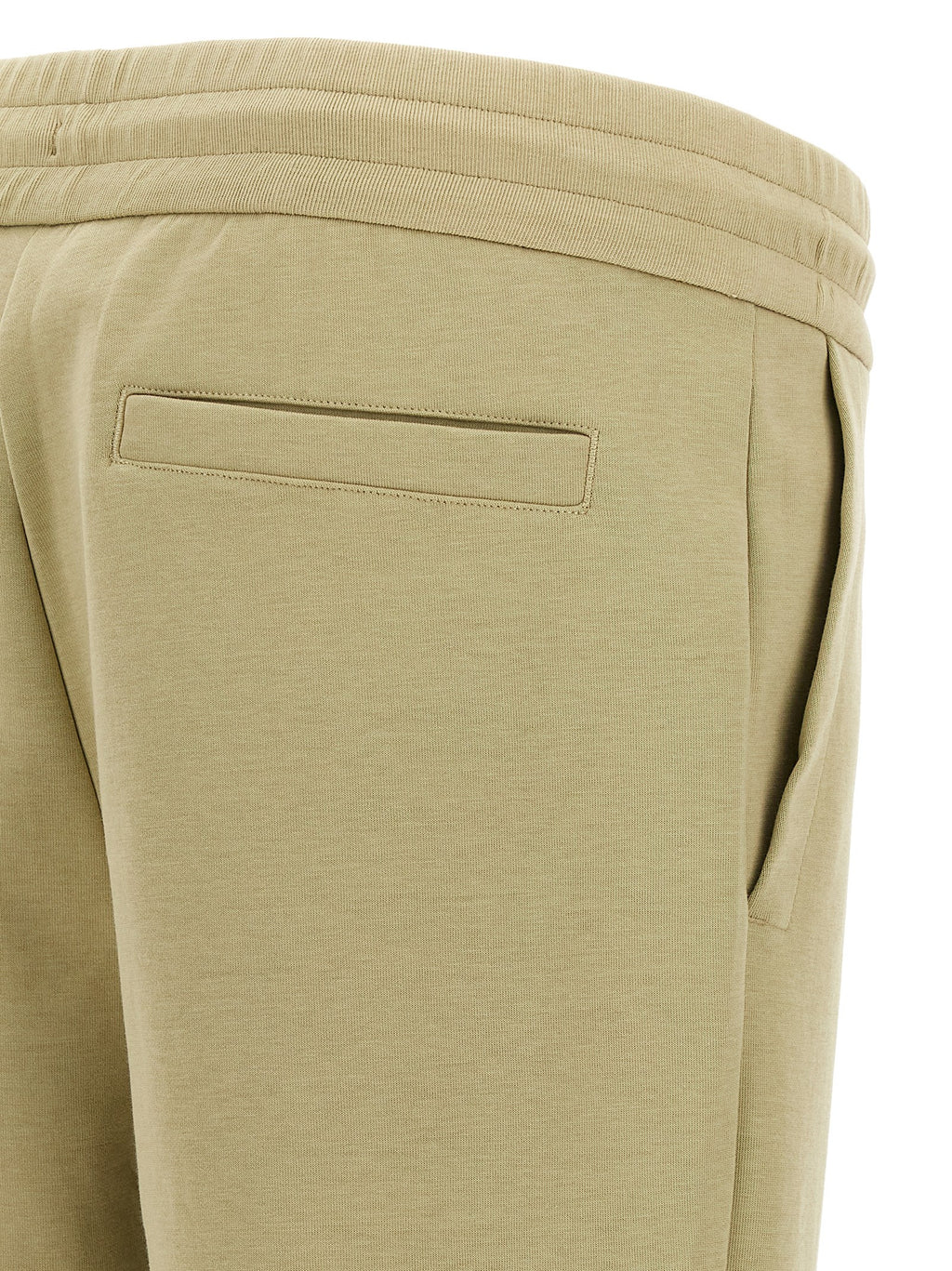 Beige Stretch Cotton Joggers