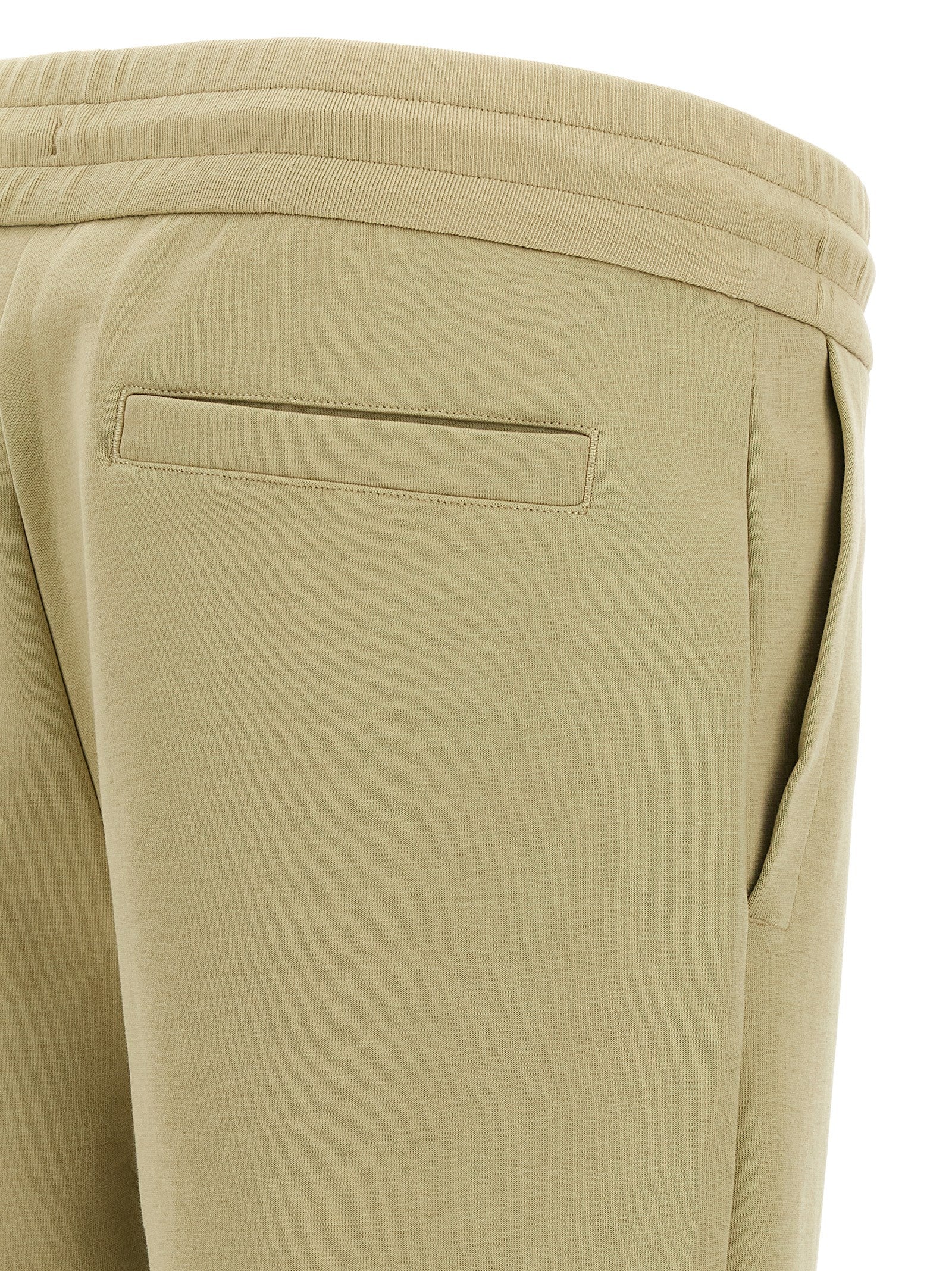 Beige Stretch Cotton Joggers