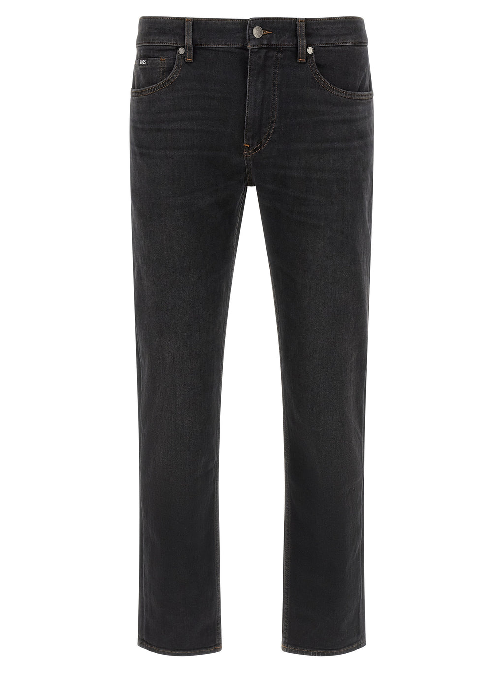 H‑Delaware Black Cotton Stretch Straight‑Leg Jeans