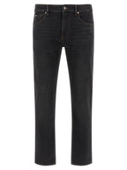 H‑Delaware Black Cotton Stretch Straight‑Leg Jeans