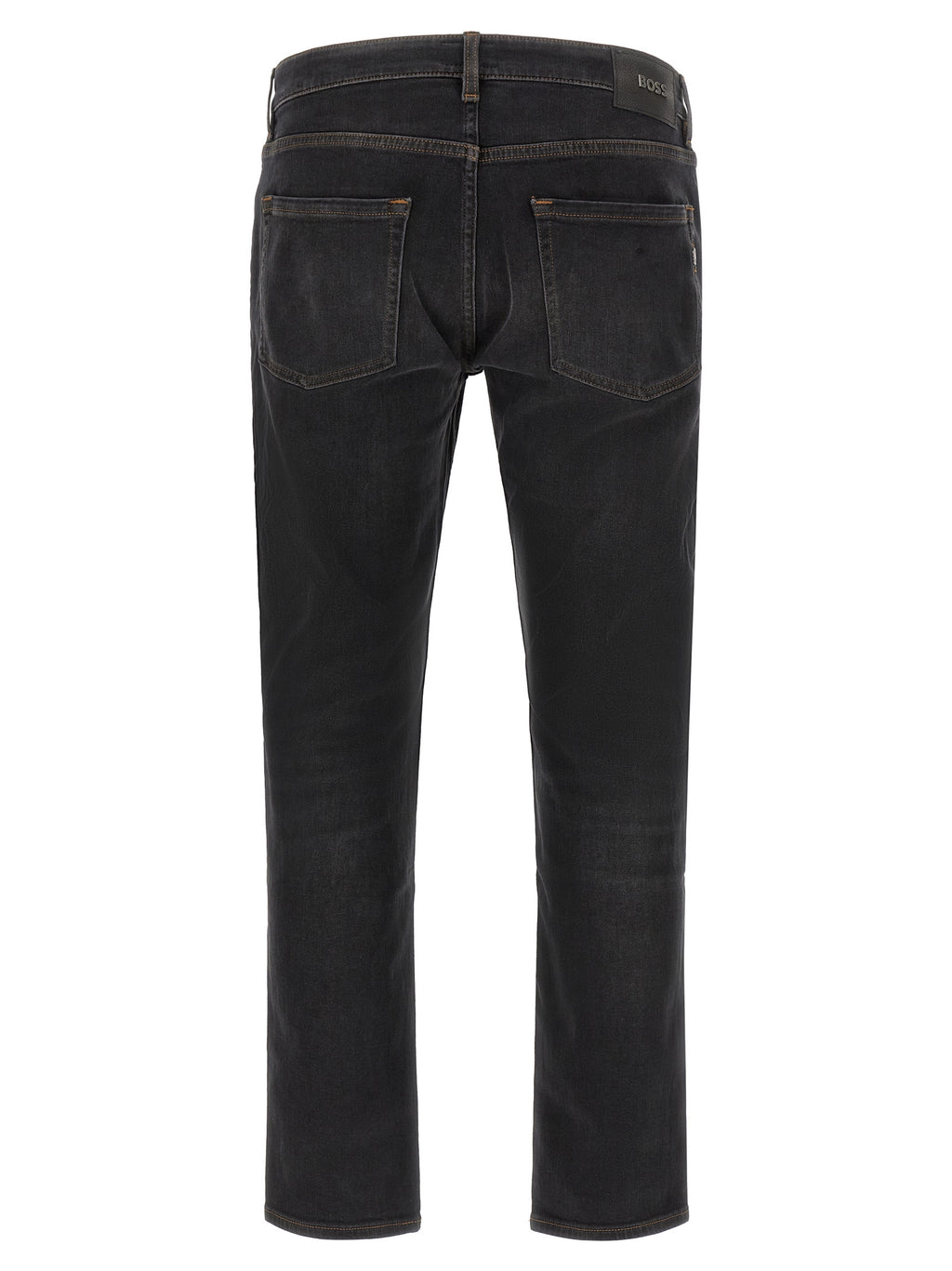 H‑Delaware Black Cotton Stretch Straight‑Leg Jeans
