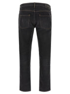 H‑Delaware Black Cotton Stretch Straight‑Leg Jeans