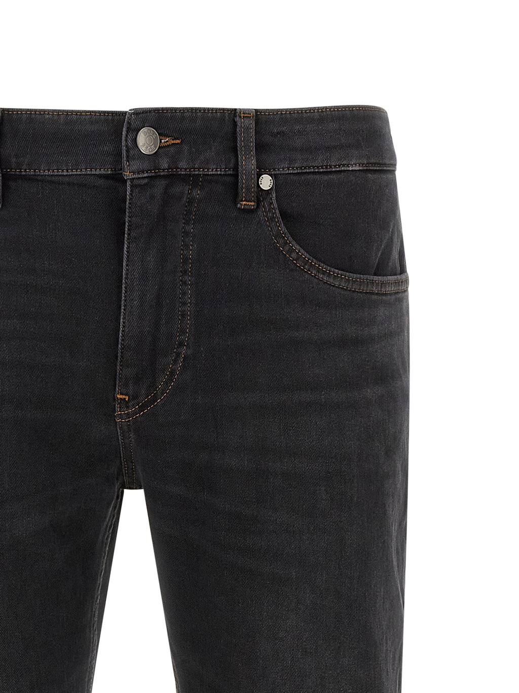 H‑Delaware Black Cotton Stretch Straight‑Leg Jeans