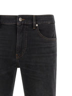 H‑Delaware Black Cotton Stretch Straight‑Leg Jeans