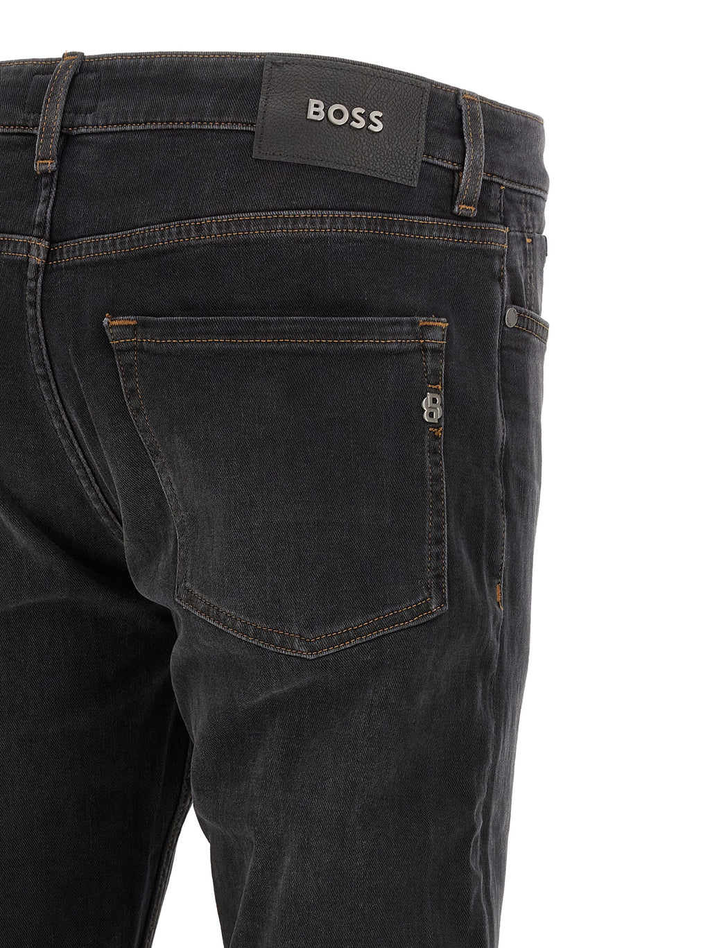 H‑Delaware Black Cotton Stretch Straight‑Leg Jeans