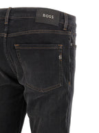 H‑Delaware Black Cotton Stretch Straight‑Leg Jeans