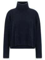 Navy Blue Wool Cashmere Cardigan