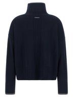 Navy Blue Wool Cashmere Cardigan