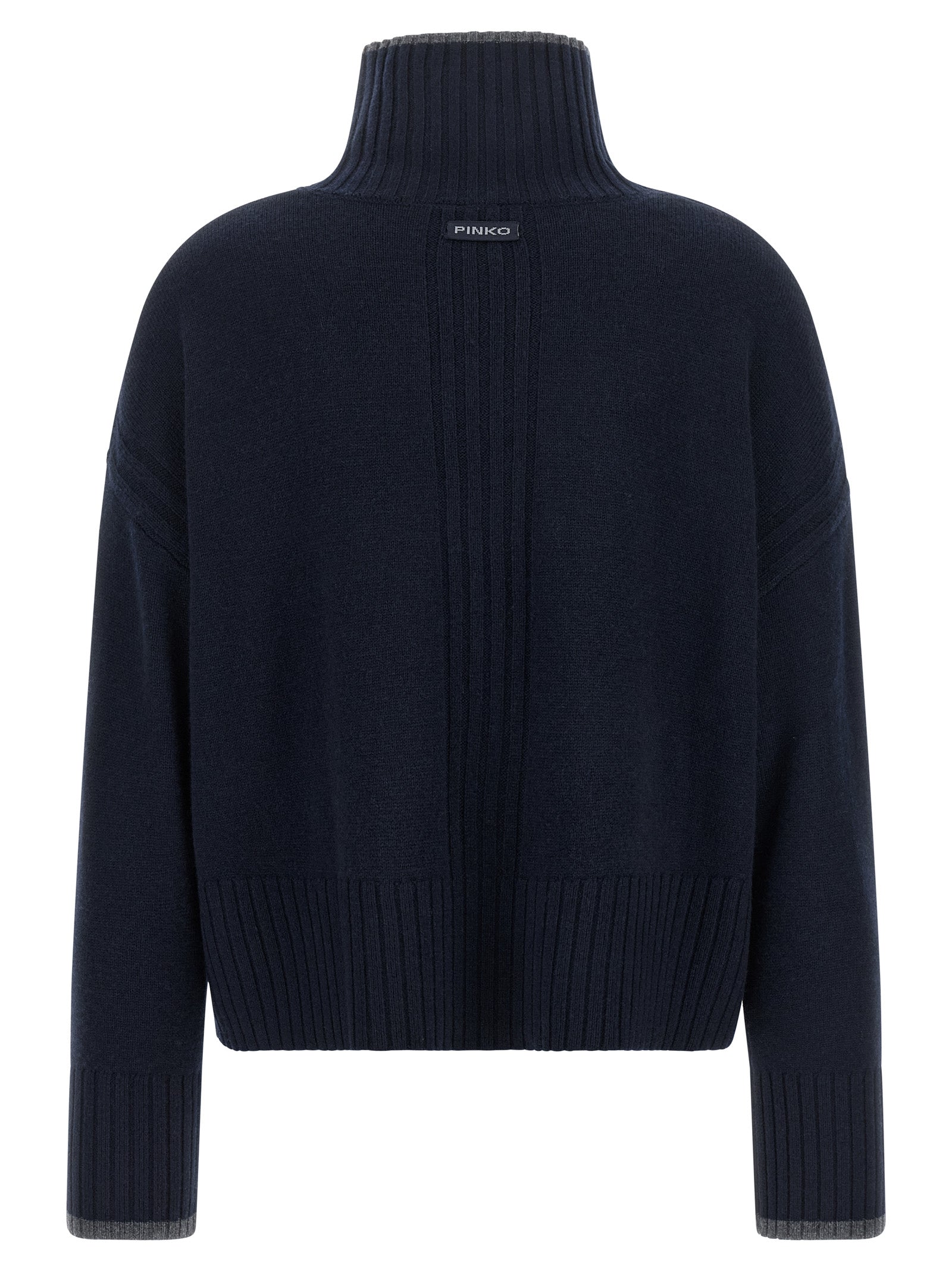Navy Blue Wool Cashmere Cardigan
